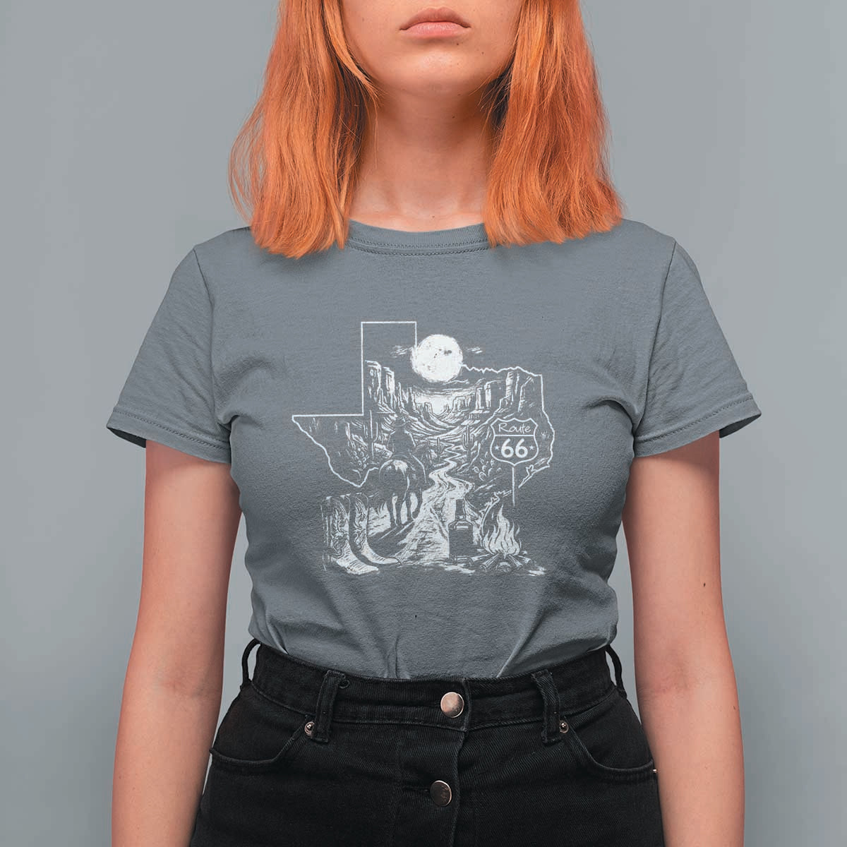 The Mother Road Texas Panhandle T Shirt For Women Vintage Desert Road Trip