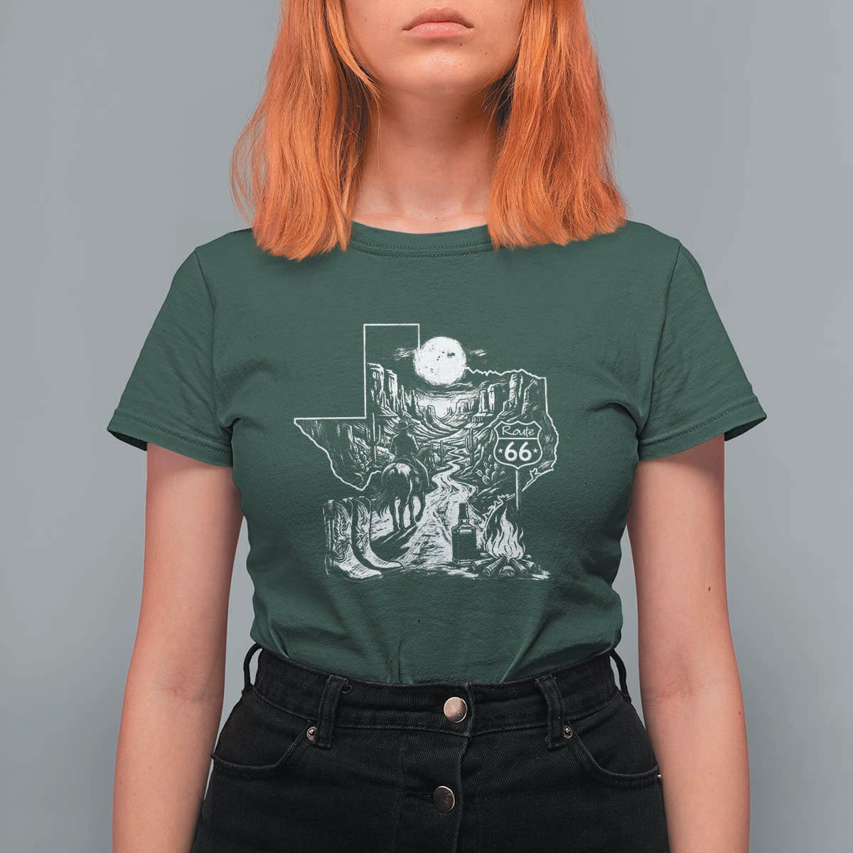 The Mother Road Texas Panhandle T Shirt For Women Vintage Desert Road Trip