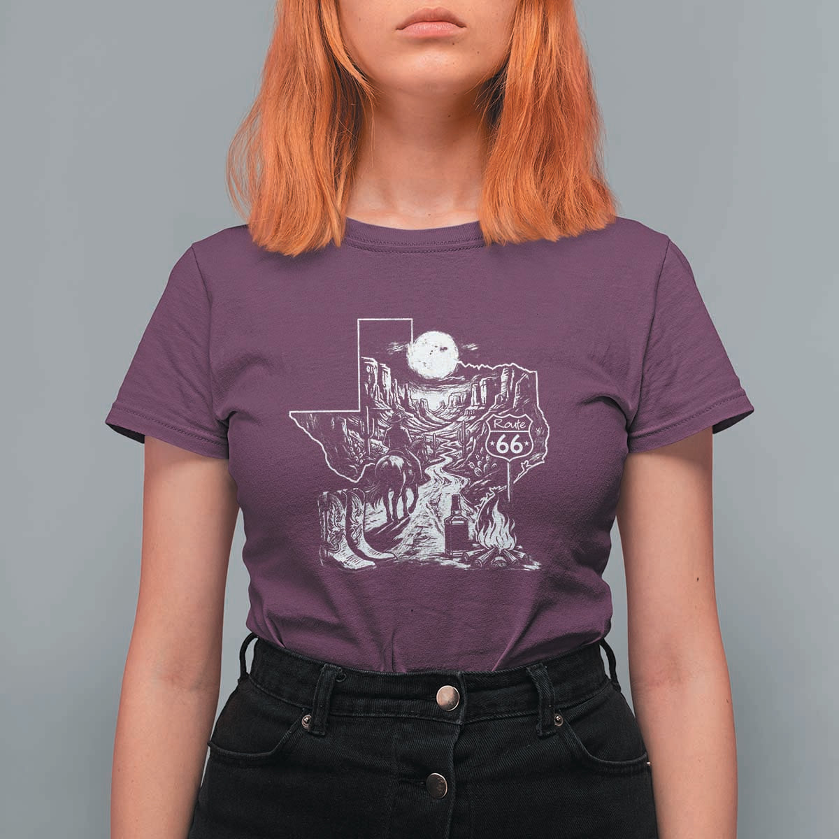 The Mother Road Texas Panhandle T Shirt For Women Vintage Desert Road Trip