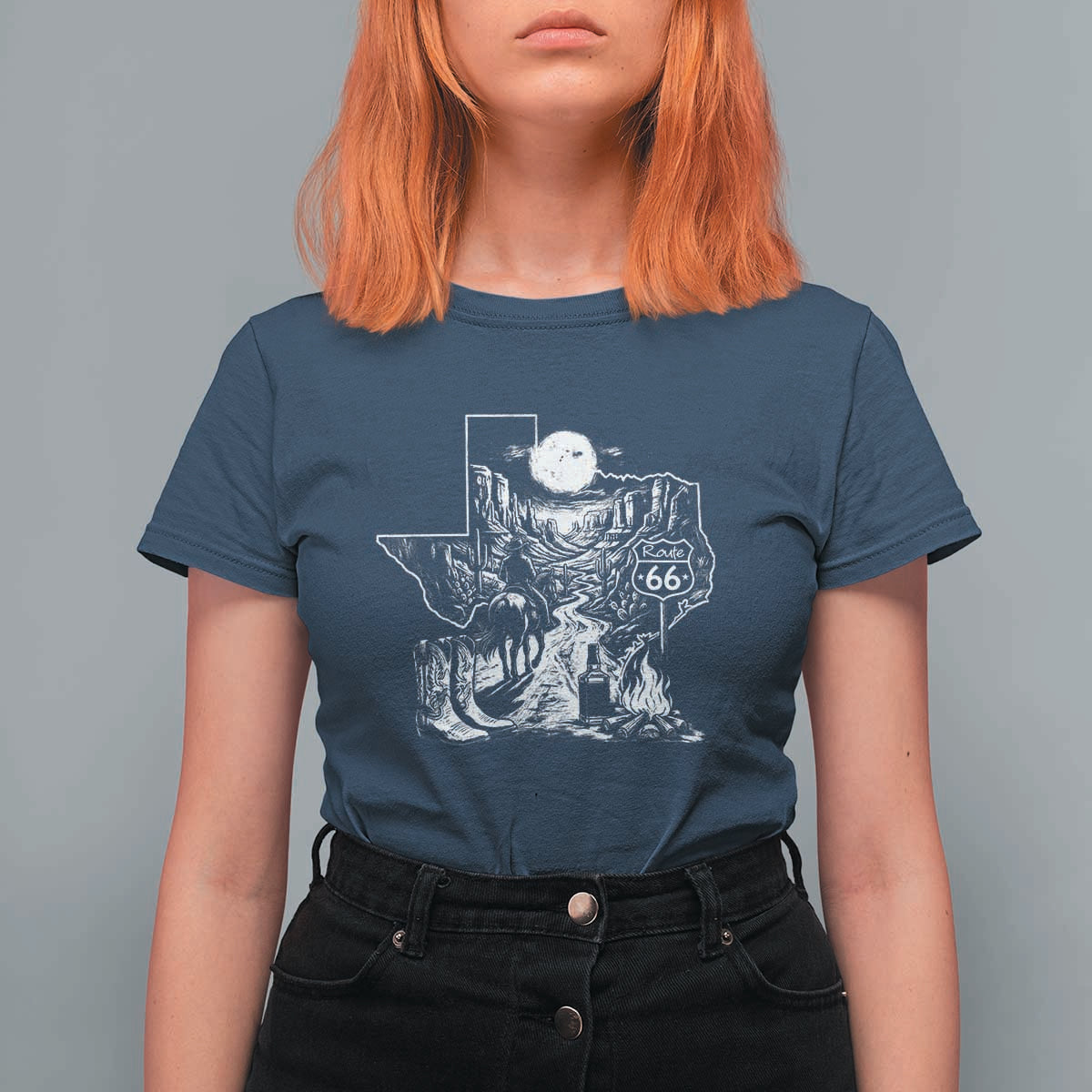 The Mother Road Texas Panhandle T Shirt For Women Vintage Desert Road Trip