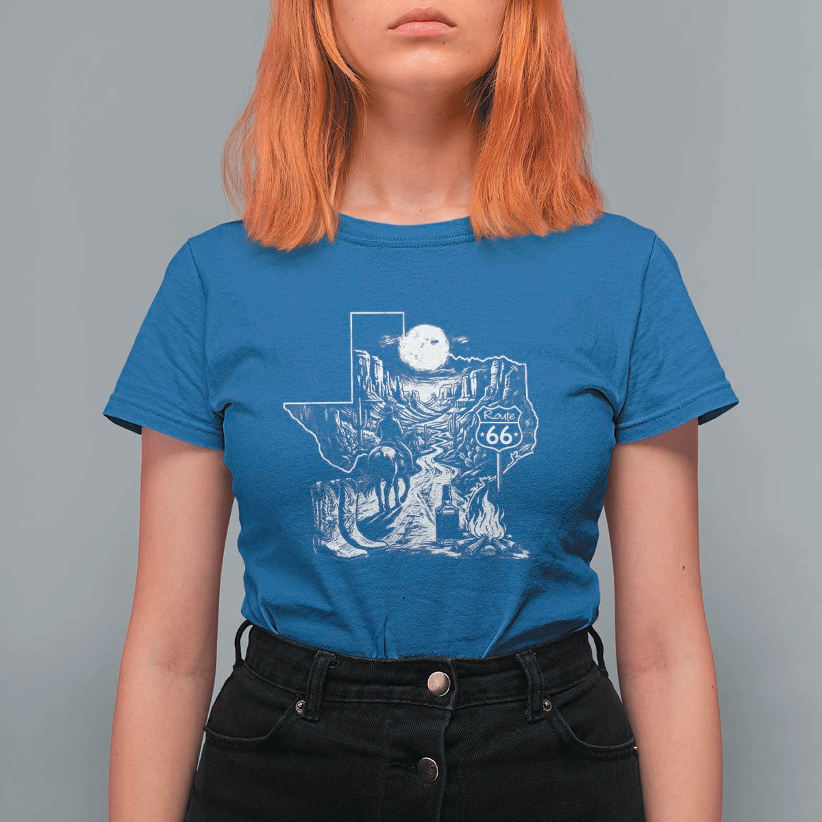 The Mother Road Texas Panhandle T Shirt For Women Vintage Desert Road Trip