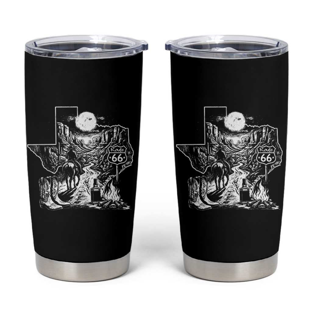 The Mother Road Texas Panhandle Tumbler Cup Vintage Desert Road Trip