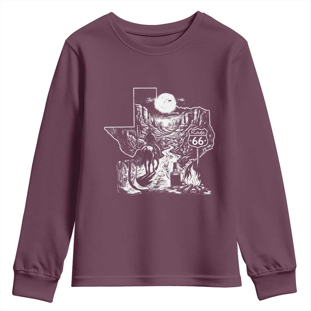 The Mother Road Texas Panhandle Youth Sweatshirt Vintage Desert Road Trip