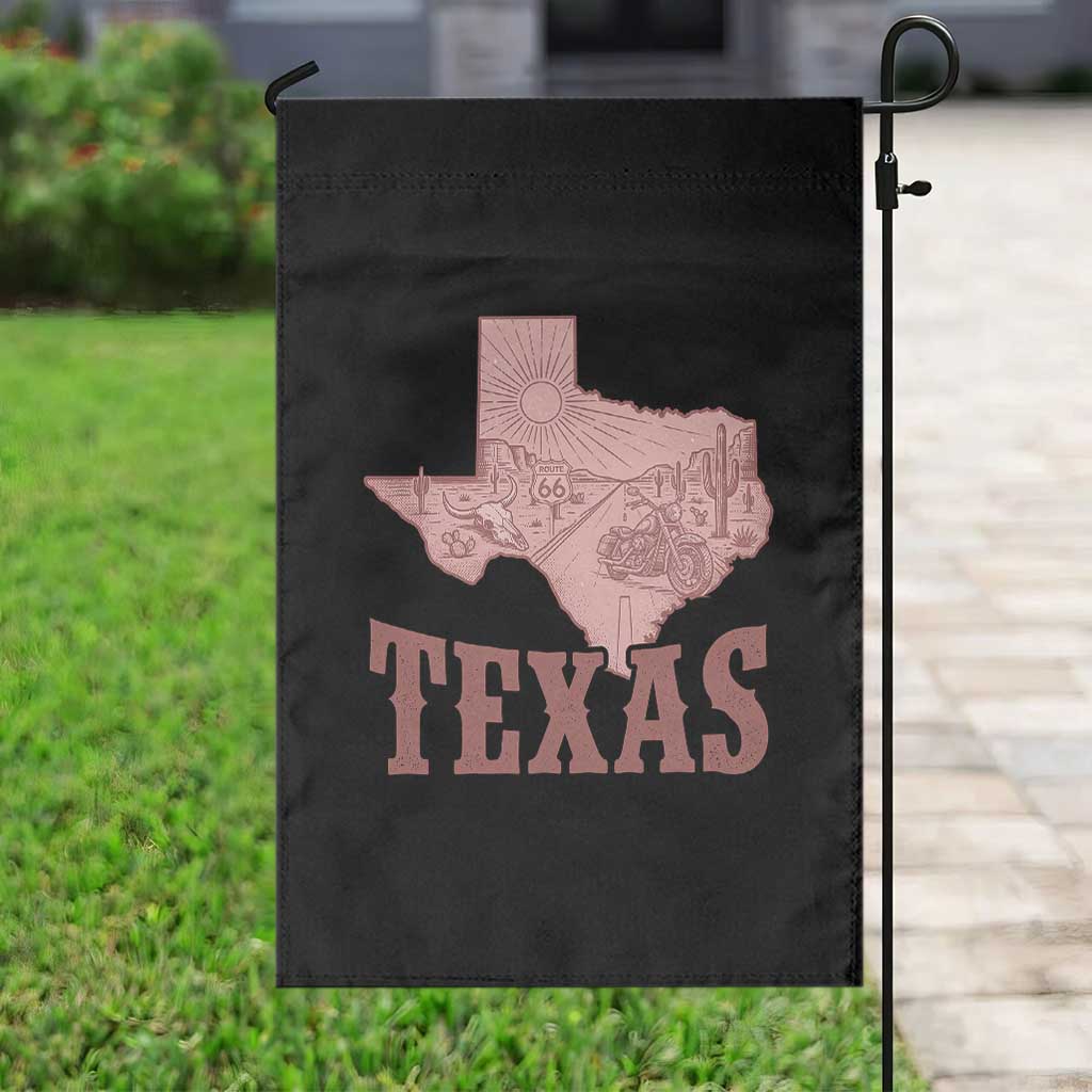 Texas Route Highway 66 Biker Garden Flag Vintage Biker Road Trip
