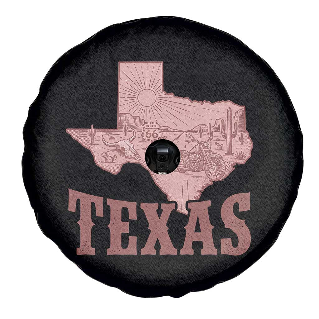 Texas Route Highway 66 Biker Spare Tire Cover Vintage Biker Road Trip