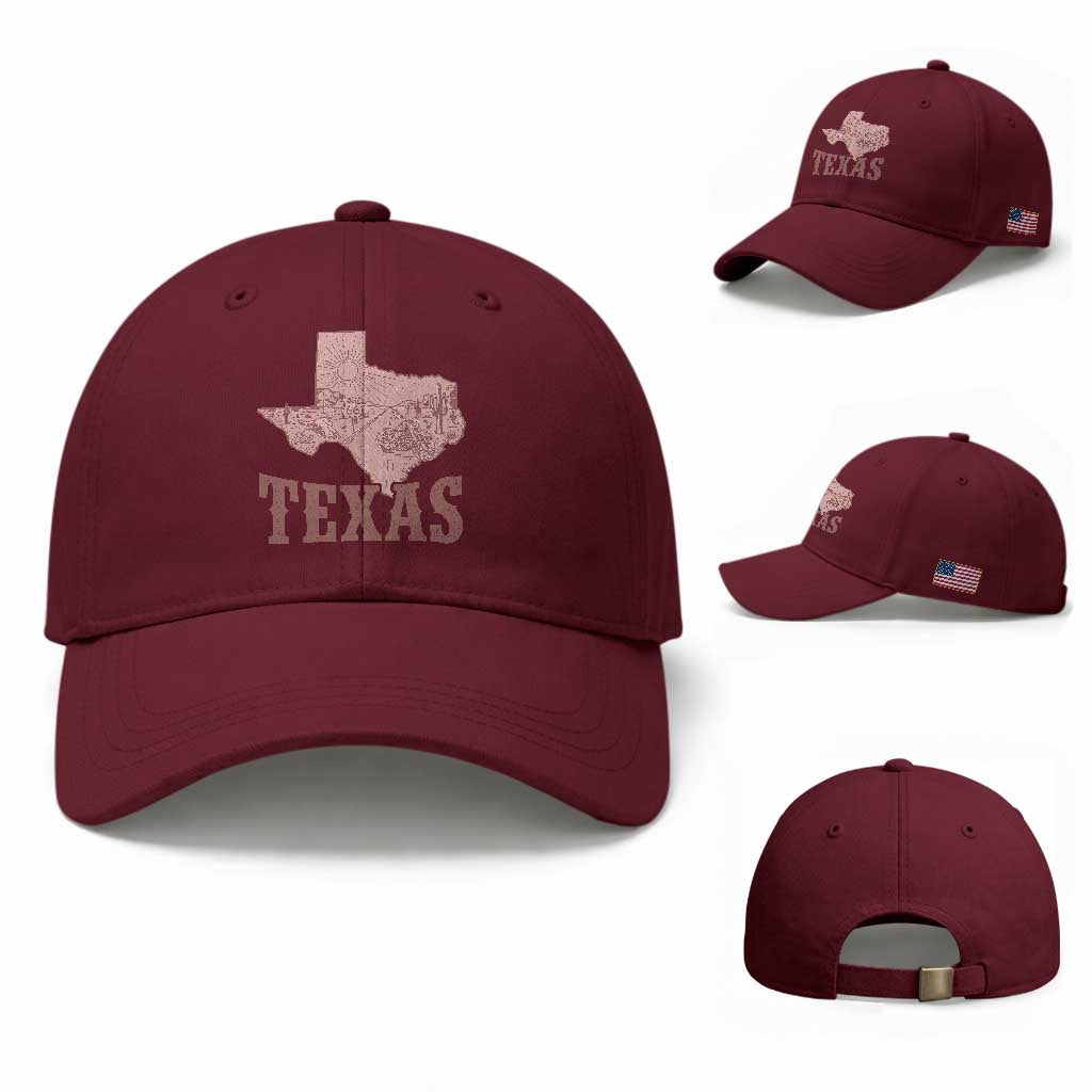 Texas Route Highway 66 Biker Baseball Cap Vintage Biker Road Trip