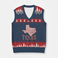 Texas Route Highway 66 Biker V-Neck Knit Sweater Vest Vintage Biker Road Trip