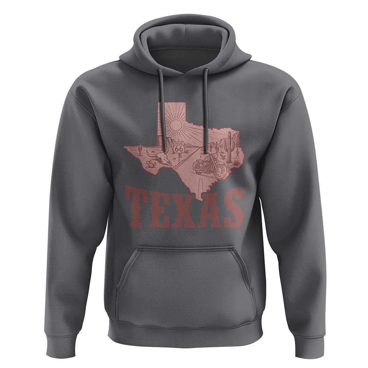 Texas Route Highway 66 Biker Hoodie Vintage Biker Road Trip