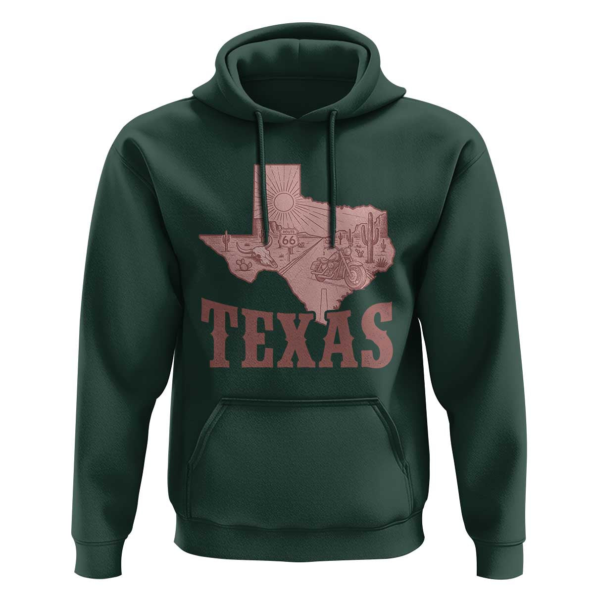 Texas Route Highway 66 Biker Hoodie Vintage Biker Road Trip