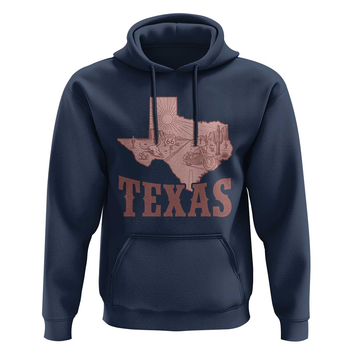 Texas Route Highway 66 Biker Hoodie Vintage Biker Road Trip