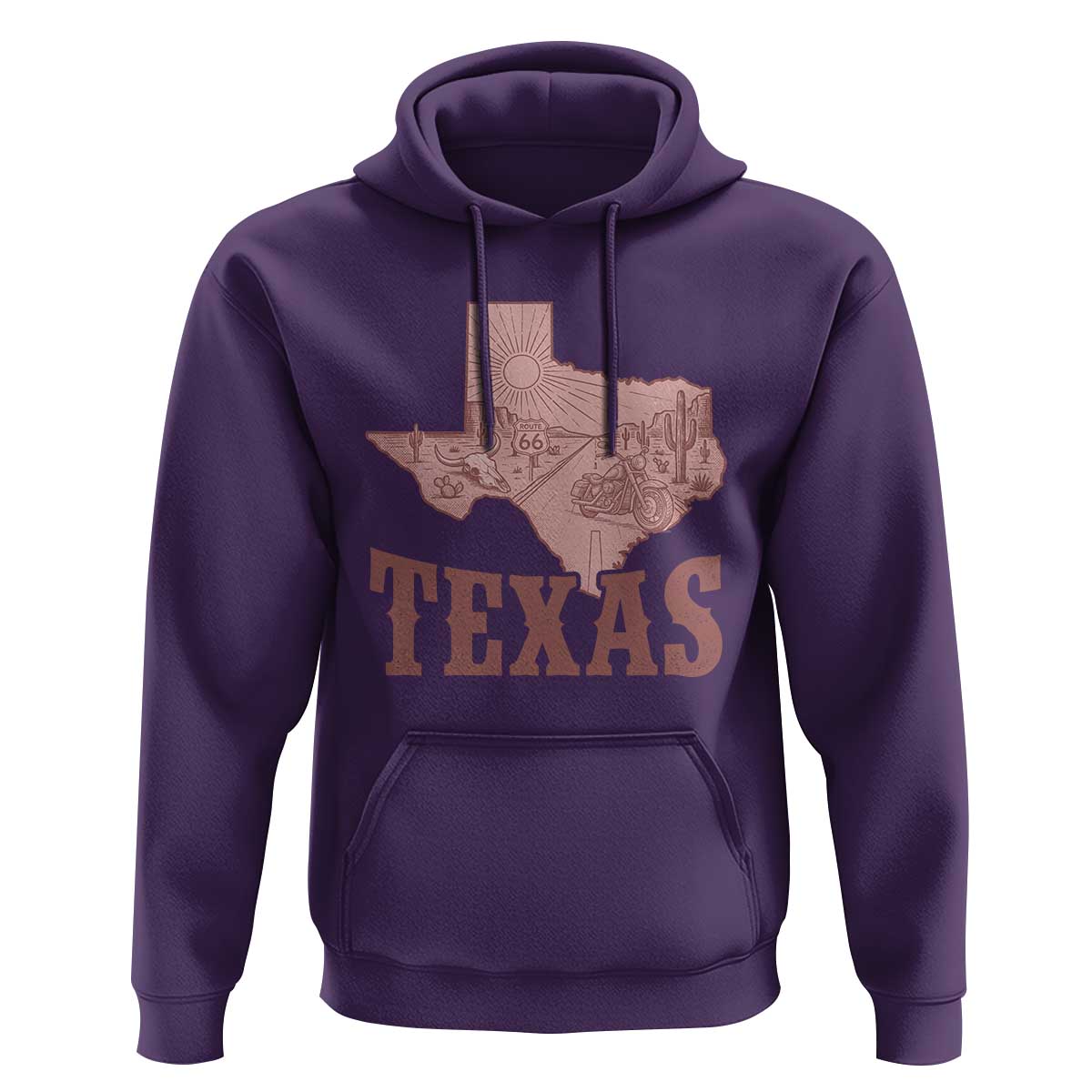 Texas Route Highway 66 Biker Hoodie Vintage Biker Road Trip