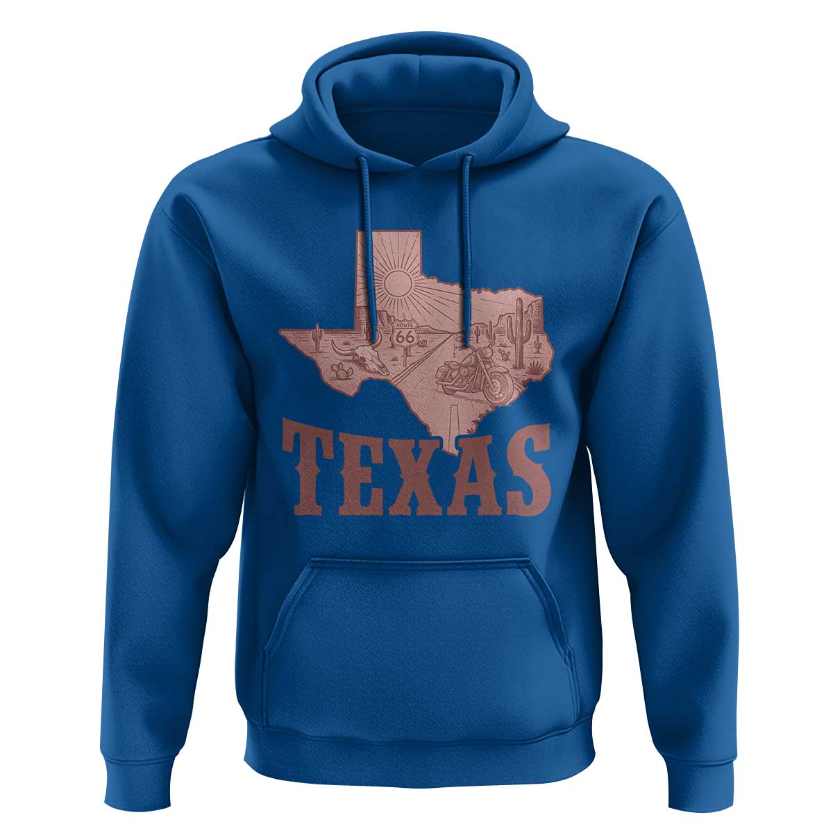 Texas Route Highway 66 Biker Hoodie Vintage Biker Road Trip