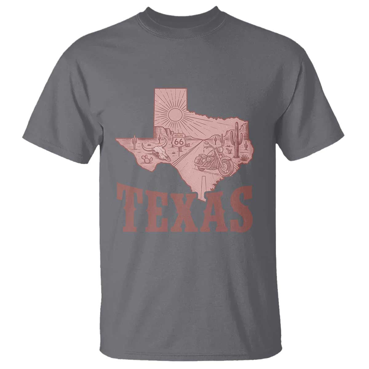 Texas Route Highway 66 Biker T Shirt Vintage Biker Road Trip