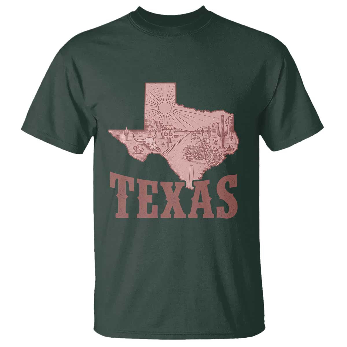 Texas Route Highway 66 Biker T Shirt Vintage Biker Road Trip