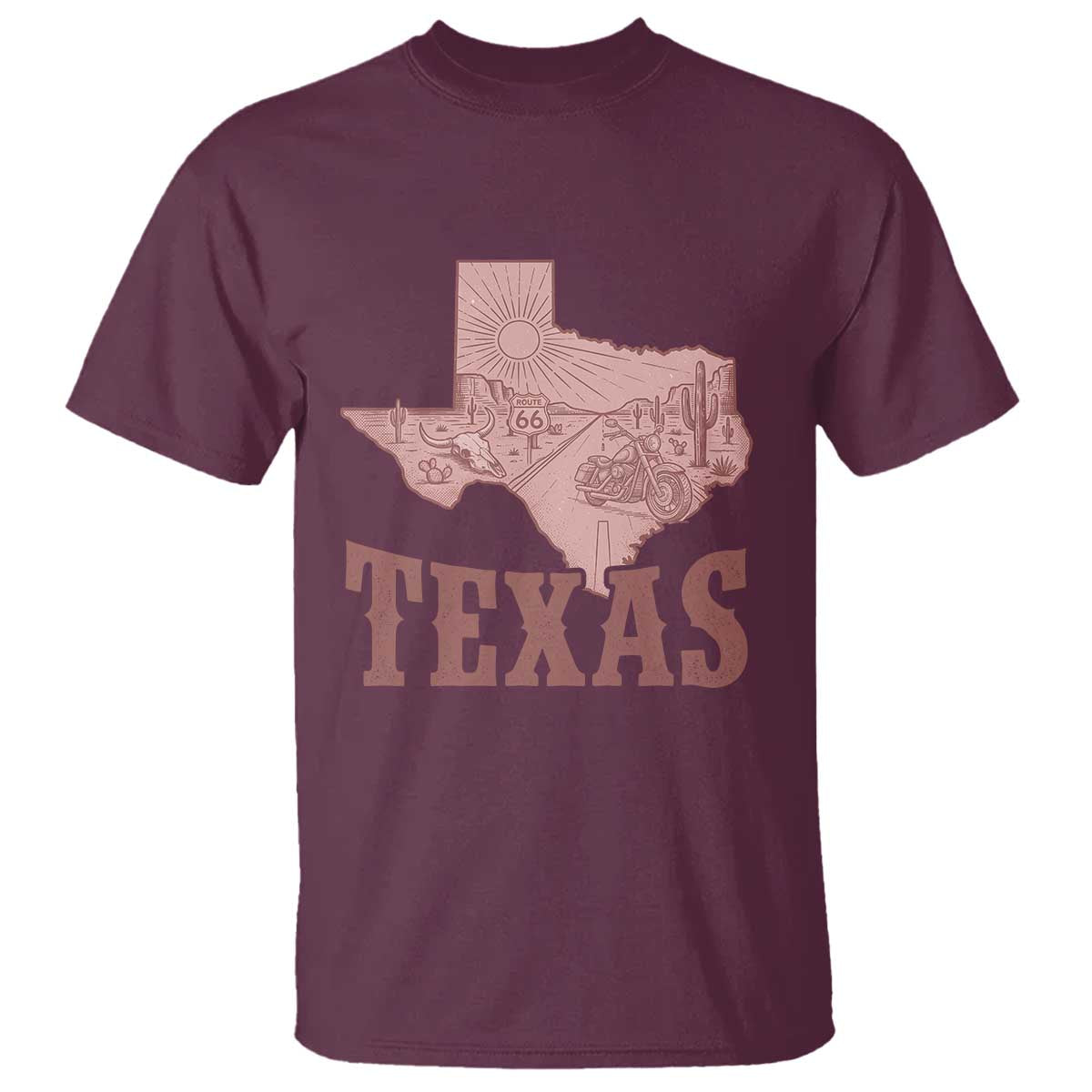 Texas Route Highway 66 Biker T Shirt Vintage Biker Road Trip