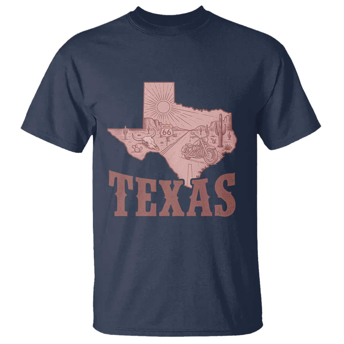 Texas Route Highway 66 Biker T Shirt Vintage Biker Road Trip