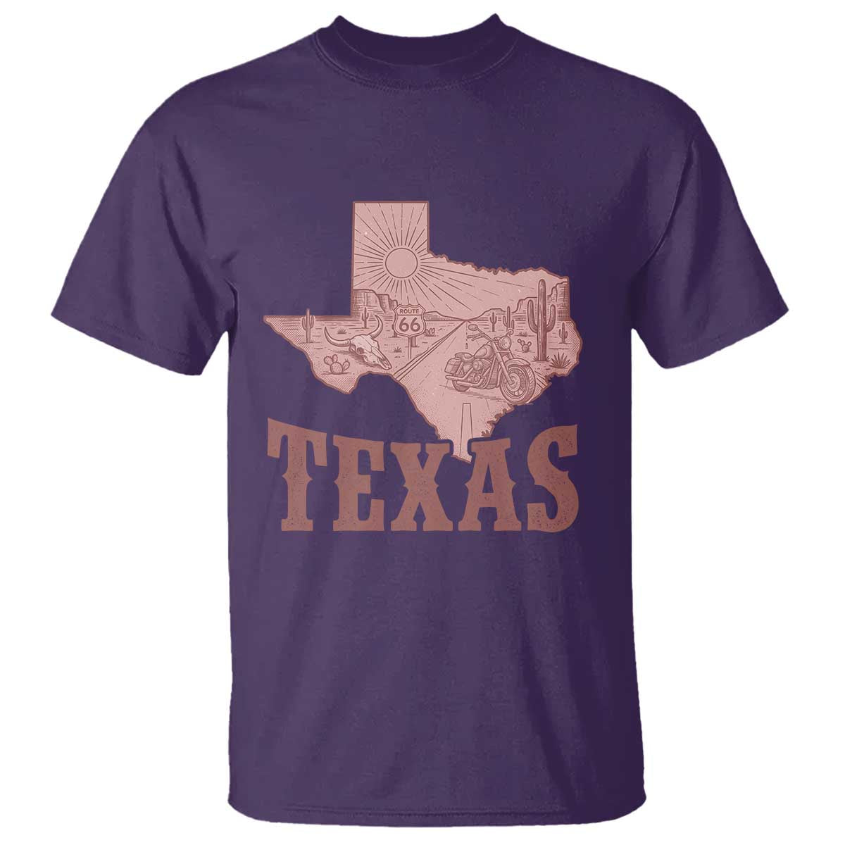 Texas Route Highway 66 Biker T Shirt Vintage Biker Road Trip