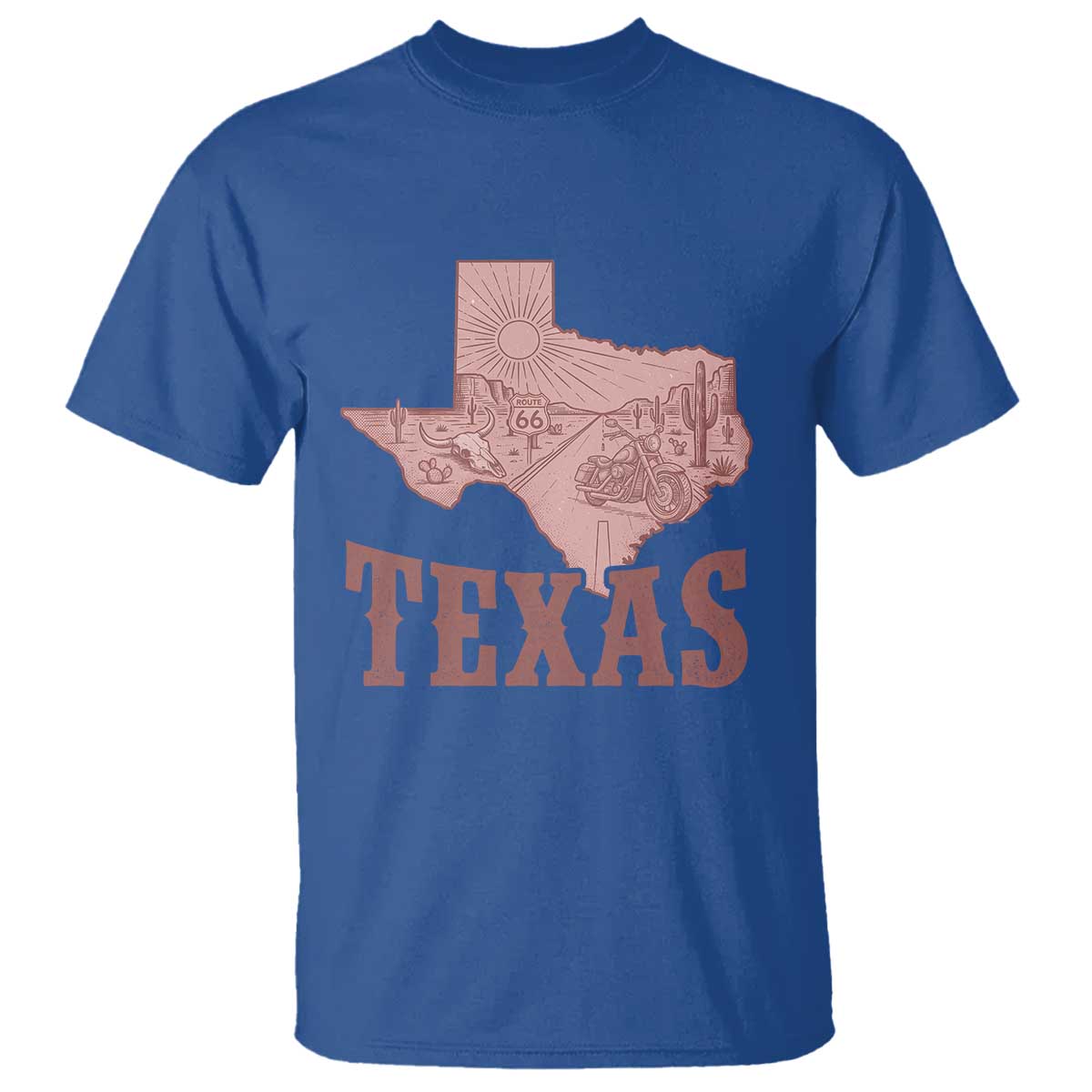 Texas Route Highway 66 Biker T Shirt Vintage Biker Road Trip