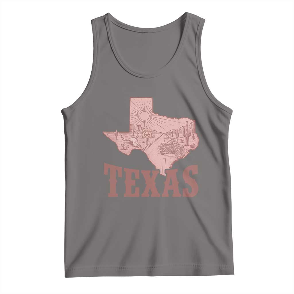 Texas Route Highway 66 Biker Tank Top Vintage Biker Road Trip