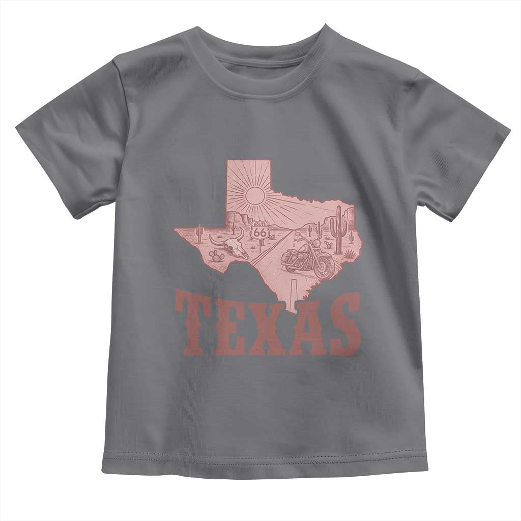 Texas Route Highway 66 Biker Toddler T Shirt Vintage Biker Road Trip