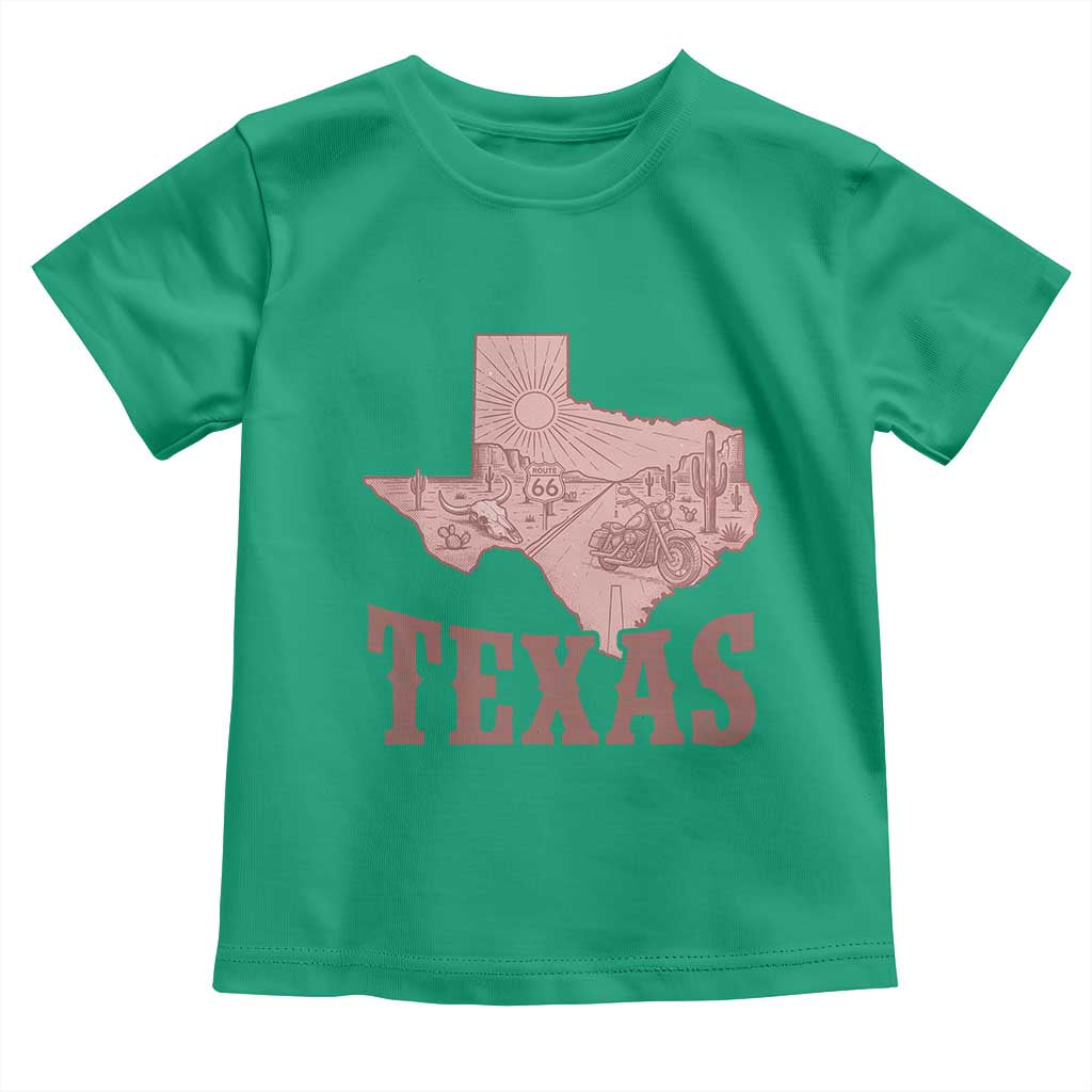 Texas Route Highway 66 Biker Toddler T Shirt Vintage Biker Road Trip