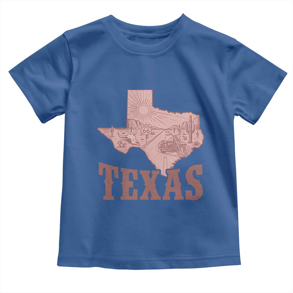 Texas Route Highway 66 Biker Toddler T Shirt Vintage Biker Road Trip