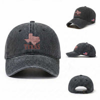 Texas Route Highway 66 Biker Washed Cotton Baseball Cap Vintage Biker Road Trip