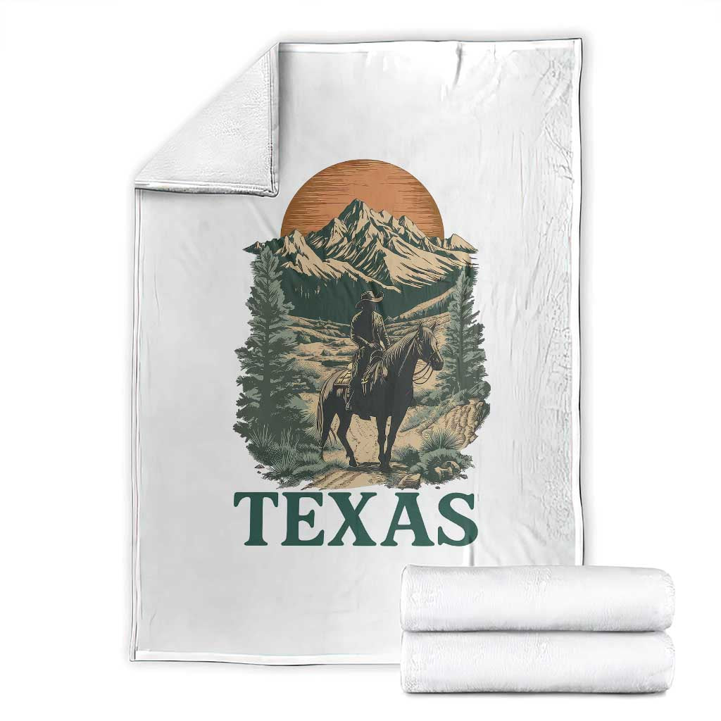 Texas Western Cowboy Life Throw Blanket Vintage Horse Riding Graphic