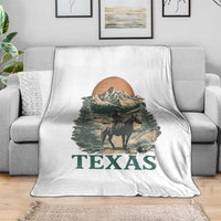 Texas Western Cowboy Life Throw Blanket Vintage Horse Riding Graphic