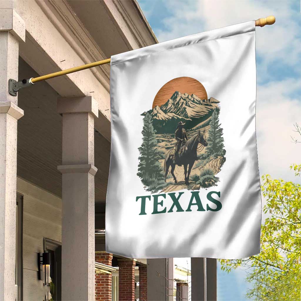 Texas Western Cowboy Life Garden Flag Vintage Horse Riding Graphic