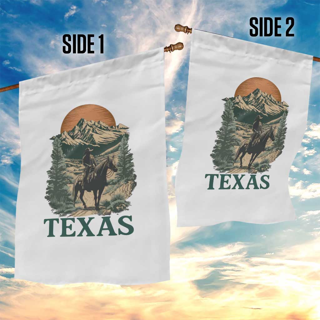 Texas Western Cowboy Life Garden Flag Vintage Horse Riding Graphic