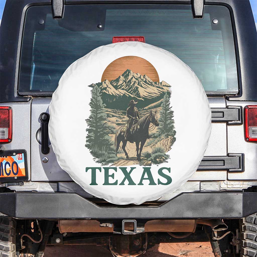 Texas Western Cowboy Life Spare Tire Cover Vintage Horse Riding Graphic
