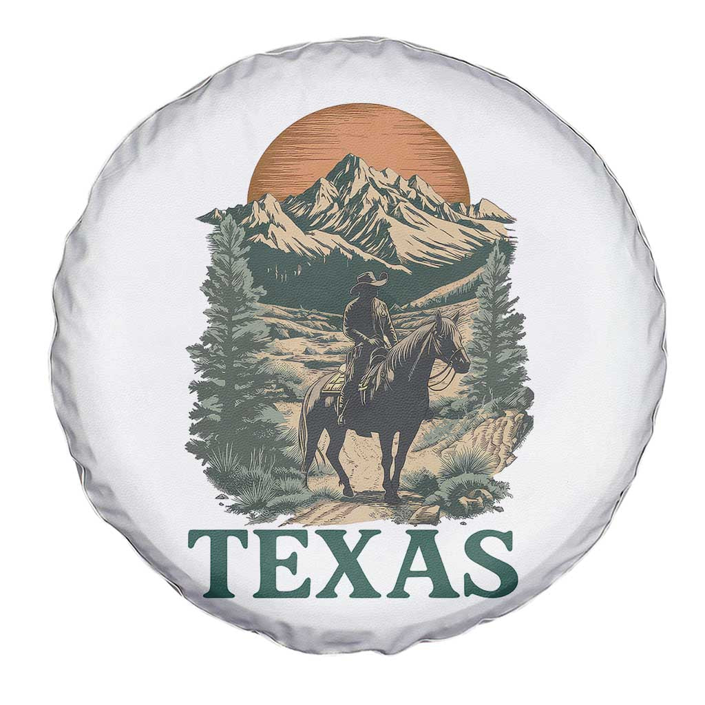 Texas Western Cowboy Life Spare Tire Cover Vintage Horse Riding Graphic