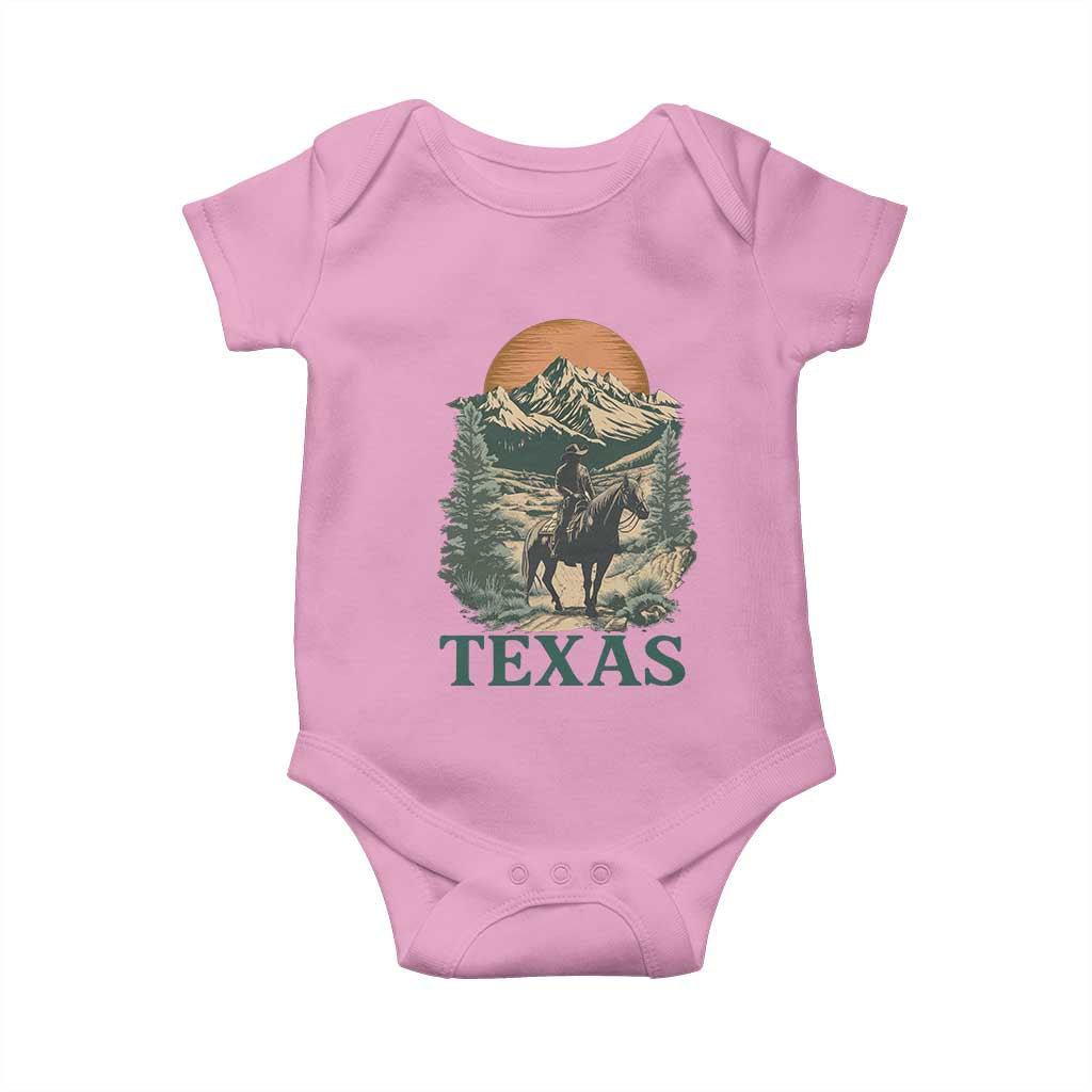 Texas Western Cowboy Life Baby Onesie Vintage Horse Riding Graphic