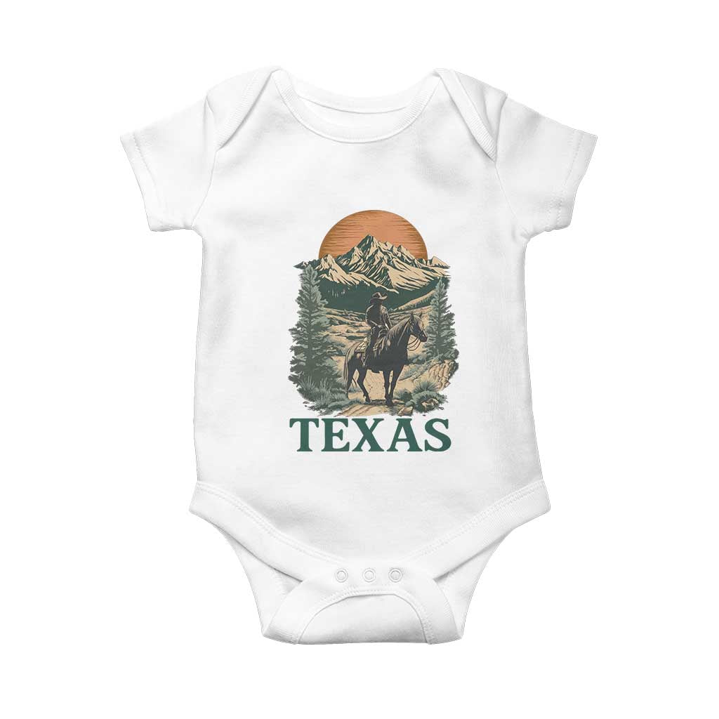 Texas Western Cowboy Life Baby Onesie Vintage Horse Riding Graphic