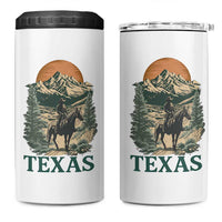 Texas Western Cowboy Life 4 in 1 Can Cooler Tumbler Vintage Horse Riding Graphic