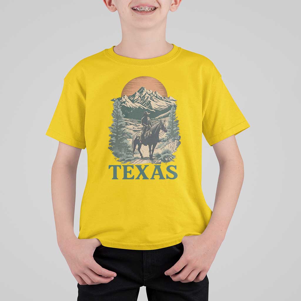 Texas Western Cowboy Life T Shirt For Kid Vintage Horse Riding Graphic