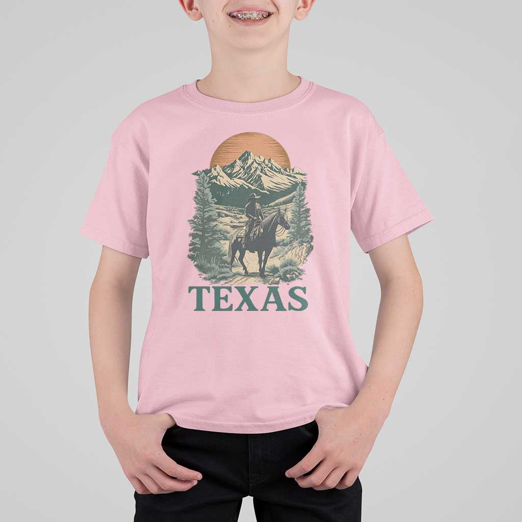 Texas Western Cowboy Life T Shirt For Kid Vintage Horse Riding Graphic