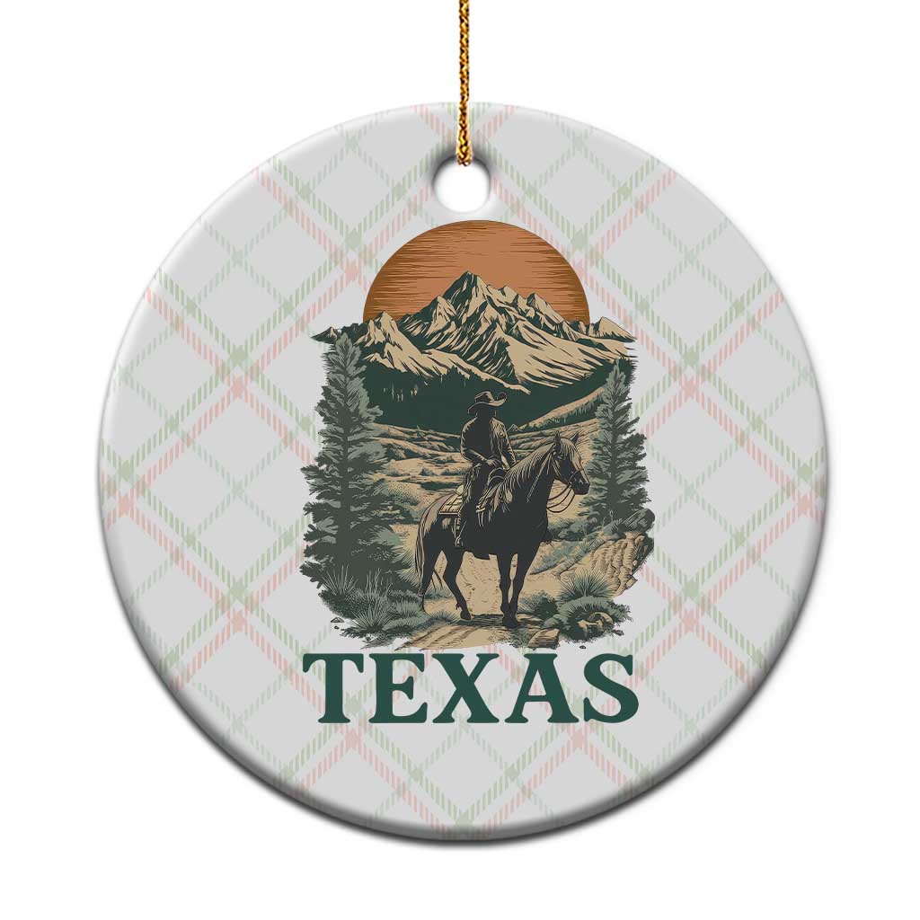 Texas Western Cowboy Life Ceramic Ornament Vintage Horse Riding Graphic