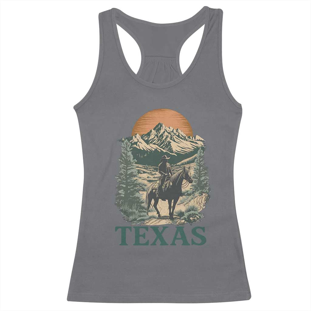 Texas Western Cowboy Life Racerback Tank Top Vintage Horse Riding Graphic