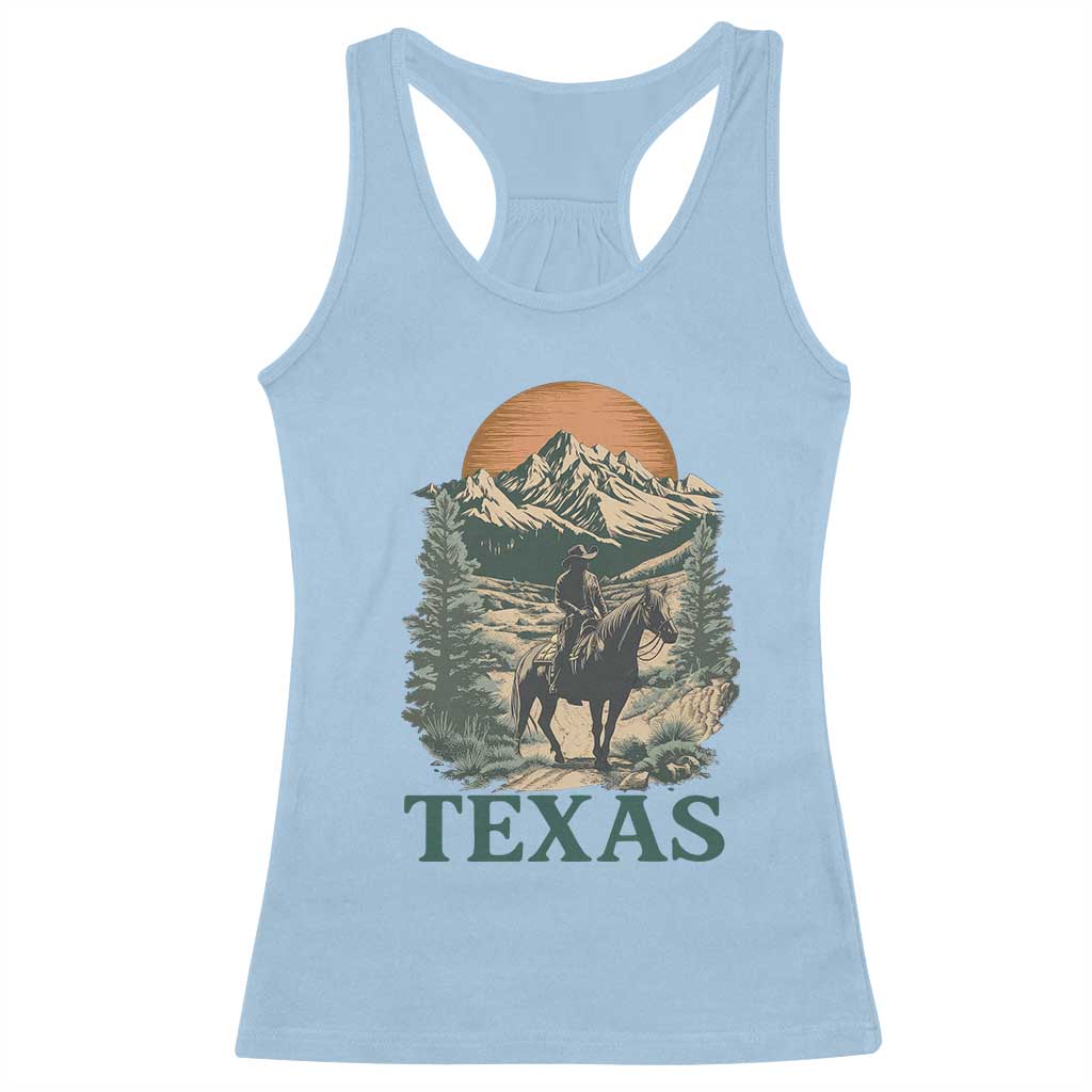 Texas Western Cowboy Life Racerback Tank Top Vintage Horse Riding Graphic