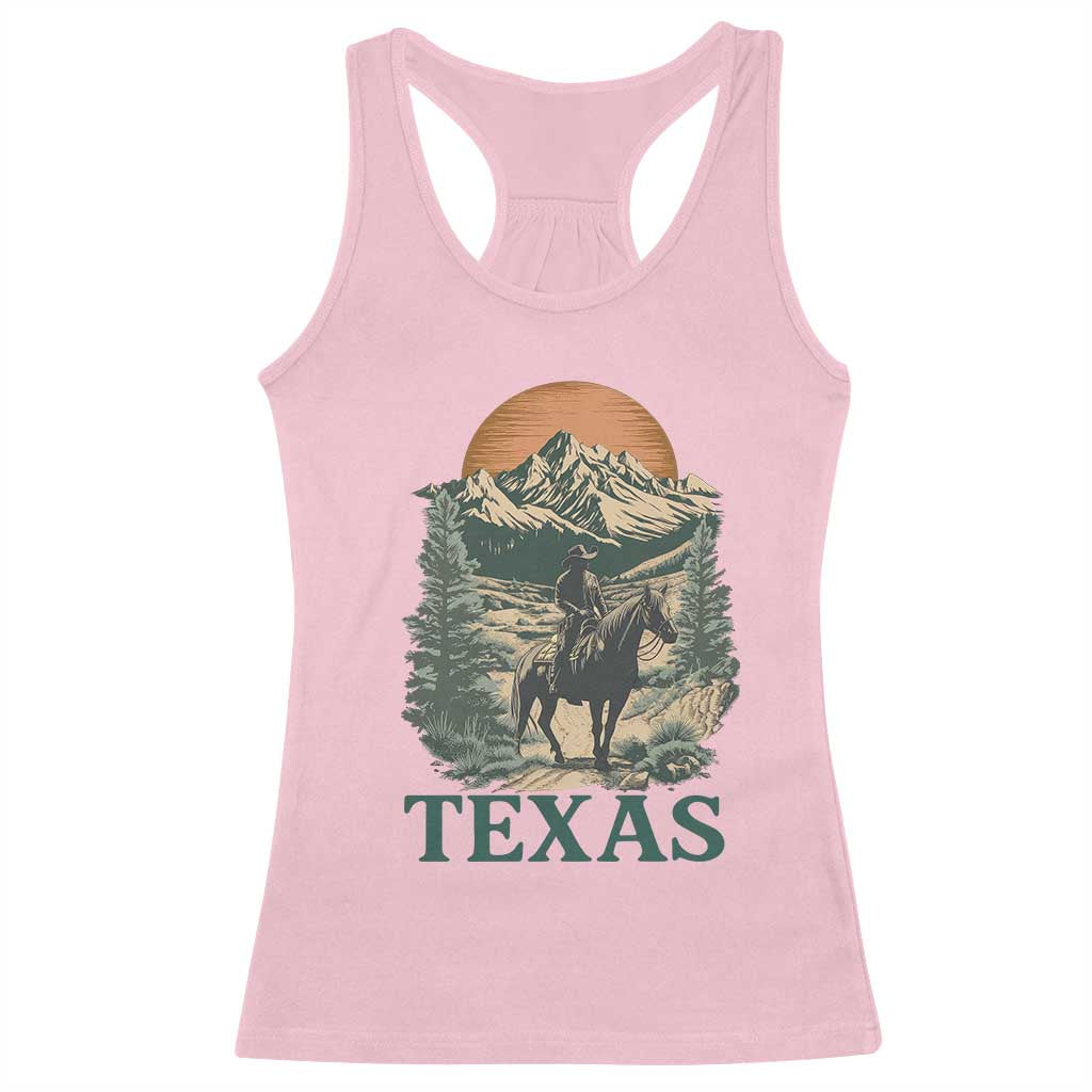 Texas Western Cowboy Life Racerback Tank Top Vintage Horse Riding Graphic