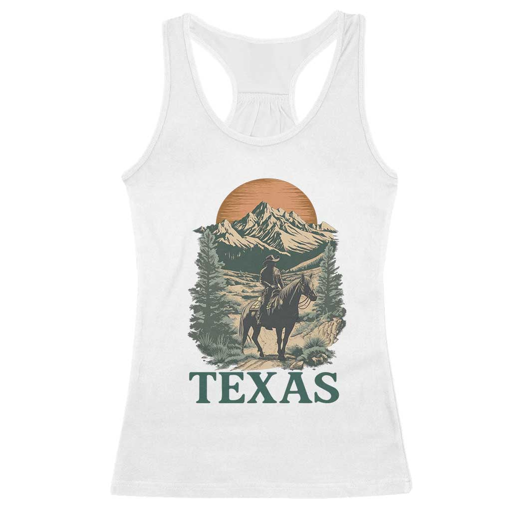 Texas Western Cowboy Life Racerback Tank Top Vintage Horse Riding Graphic