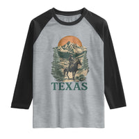 Texas Western Cowboy Life Raglan Shirt Vintage Horse Riding Graphic