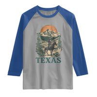 Texas Western Cowboy Life Raglan Shirt Vintage Horse Riding Graphic