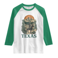 Texas Western Cowboy Life Raglan Shirt Vintage Horse Riding Graphic