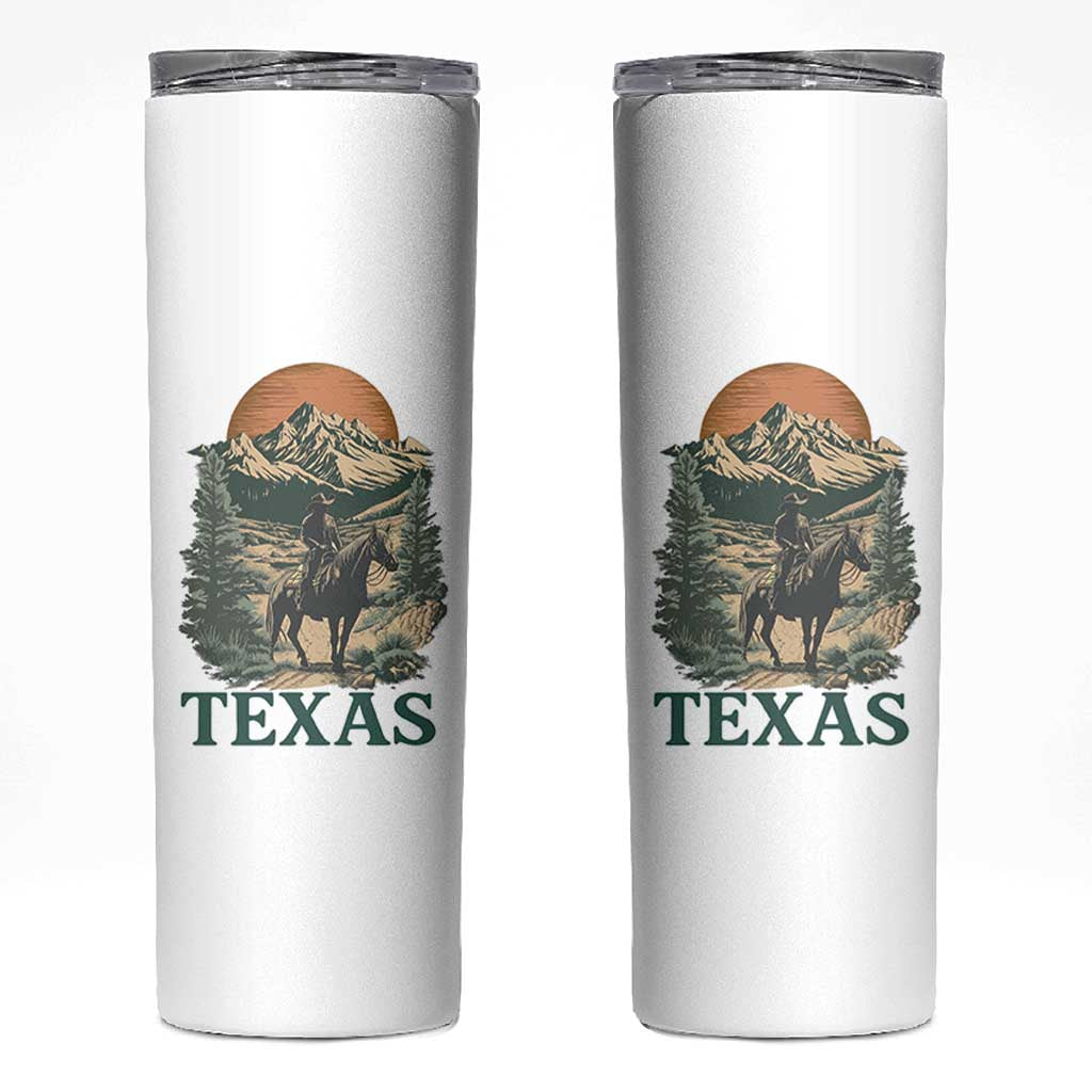 Texas Western Cowboy Life Skinny Tumbler Vintage Horse Riding Graphic