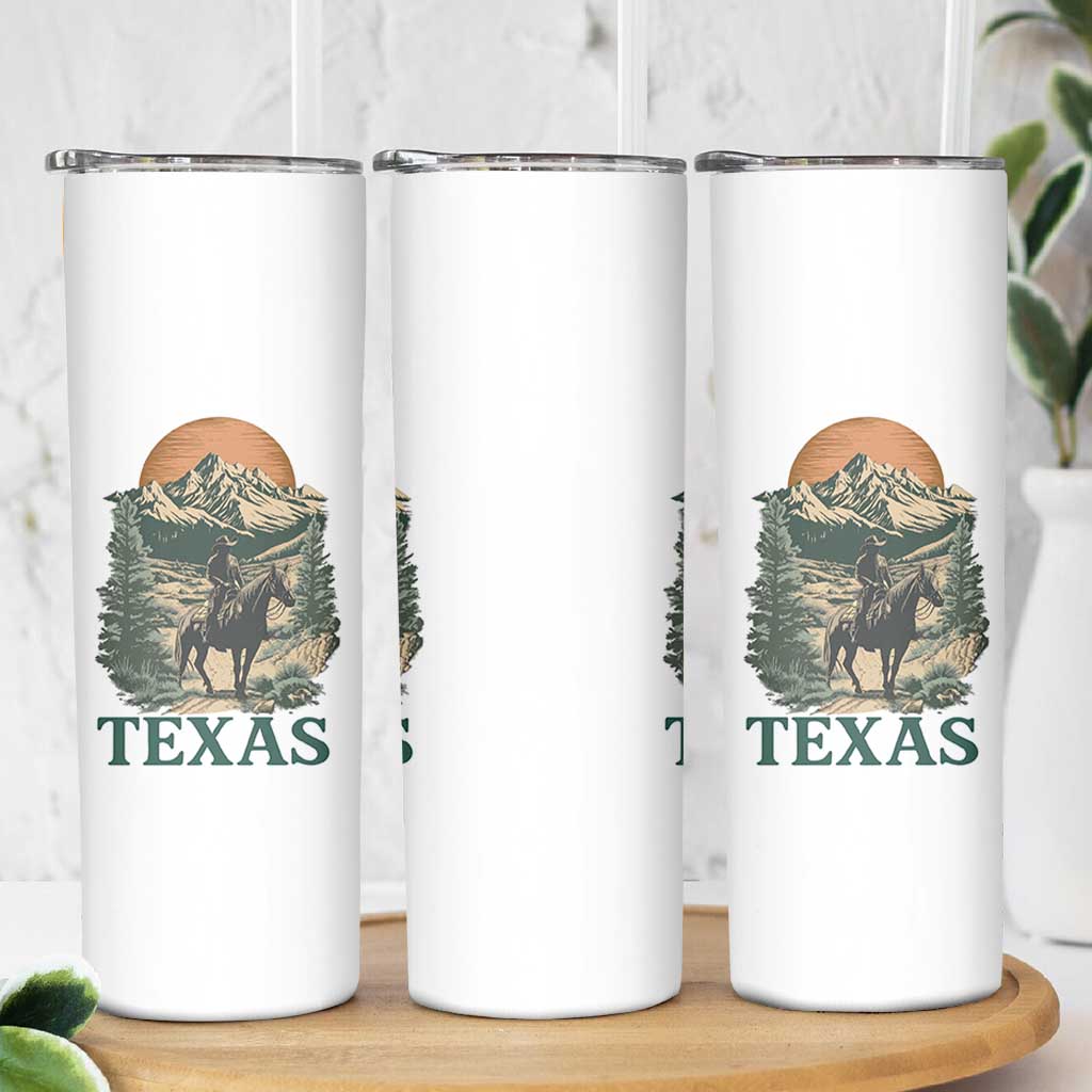 Texas Western Cowboy Life Skinny Tumbler Vintage Horse Riding Graphic