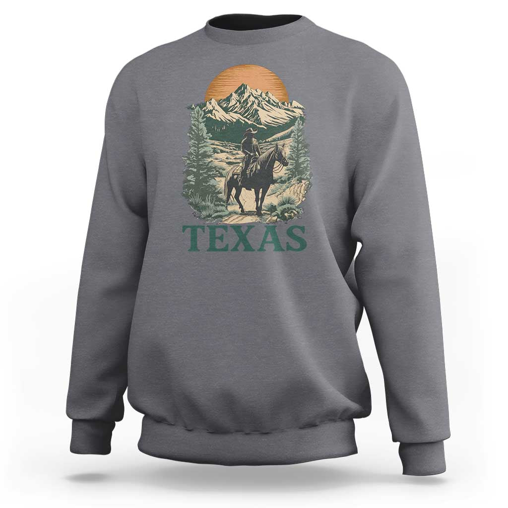 Texas Western Cowboy Life Sweatshirt Vintage Horse Riding Graphic