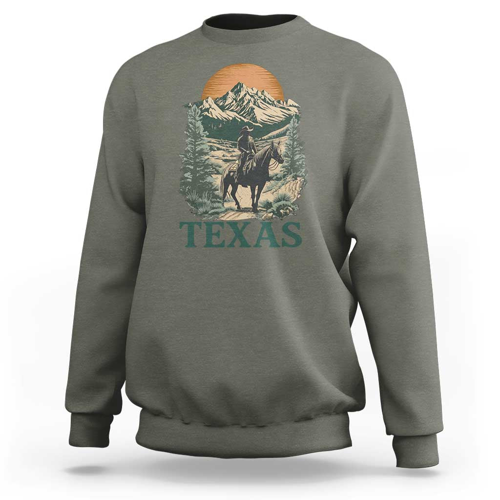 Texas Western Cowboy Life Sweatshirt Vintage Horse Riding Graphic